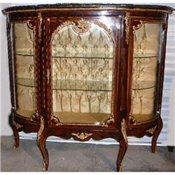 French Style Inlaid Curio Cabinet Vitrine #2019526