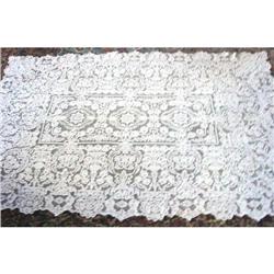 Vintage HANDMADE Needlepoint Lace Tablecloth #2019587