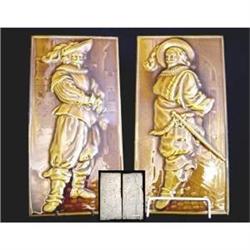 Pair Minton Art Pottery Tiles #2019635