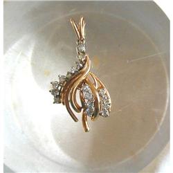 50's ~ DIAMOND & 14K Y GOLD FREE-FORM PENDANT #2019692