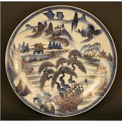 Japanese Imari Porcelain Dish with Landscape #2019969