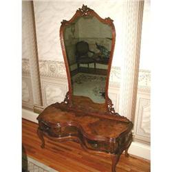 Italian Vanity  Table Burl With Mirror C.1900 #2034372