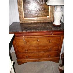 French Cherry Chest Commode Marble Top C.1870 #2034373