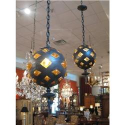 Pair of Spanish Forged Iron Ceiling Fixtures #2034433