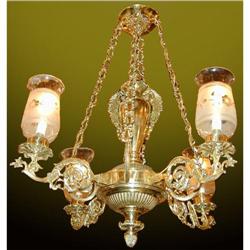 English Brass and Crystal Chandelier #2034552