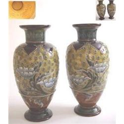 Pair Doulton Lambeth Vases (By Eliza Simmons.) #2034709