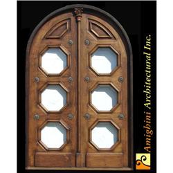 Double wooden door with arch top #2034839