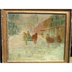 Mack Leal American  PA signed Snow landscape #2035093