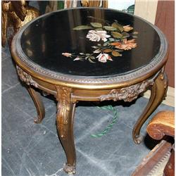 Giltwood Empire Pietra Dura Marble top coffee #2035165