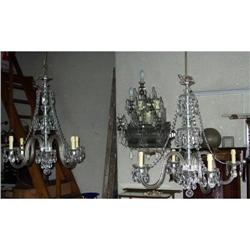 PAIR of antique Bohemia Crystal chandeliers #2035189