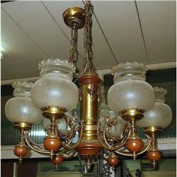 French Bronze chandelier frosted shades  #2035194