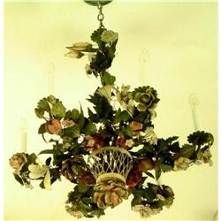 Antique Hand-Made Tole Chandelier #2035262