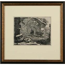 Etching  ?Dogs in the Alley?. Signed painting #2045865