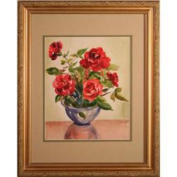 Bowl of Roses, Floral Watercolor painting #2045867