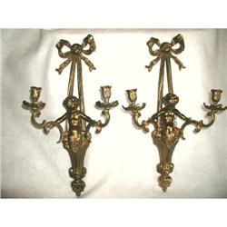 Brass Cherub Sconces France 19th Century #2045904