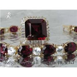 RHJ Elegant Rich Synthetic Ruby Ring w/ CZs #2045914