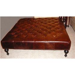 Tuffted Leather Ottoman Seat Coffee Table #2046249