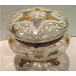 Hand Enameled Footed Powder Jar #2046369