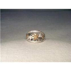 14K WG Chocolate Diamond Floral Filigree Band #2046479