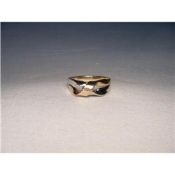 Estate 14K Tri-Color Pink Gold Twist Band Ring #2046524