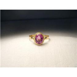 Estate 18K YG Handmade Egyptian Amethyst Ring #2046534