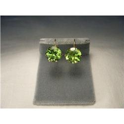 Rare Estate 14K YG Yellow Gold Peridot Earrings#2046542