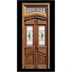 Double Entry Door with stained glass #2046598