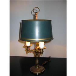 Tole Lamp with metal green shade Vintage! #2046610