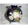 Image 1 : VINTAGE NIPPON FLORAL & COBALT BLUE VASE - #2046613