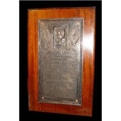 Abe Lincoln Bronze Gettysburg Address Plaque #2046709