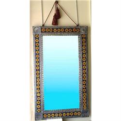 Modern Moorish Sunflower Majolica Tile Mirror #2046718