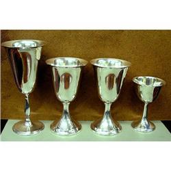 Nice Sterling Silver Wine Goblets Cups 20oz #2046721