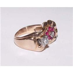 14kt Pink Rose Gold Ruby Diamond Ring #2046724