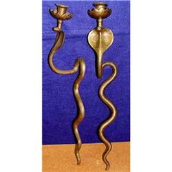 Exceptional Art Deco Bronze Cobra Sconces  #2046732