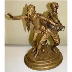 Gilt Metal Poker Card Game Sculpture Statue #2046735