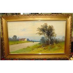 Vintage Country Landscape Pastel Oil Painting #2046738