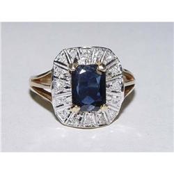14kt Gold Diamond Sapphire Lady's Ring #2046760