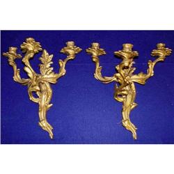 Bronze Acanthus Leaf Wall Candelabra Sconces #2046765