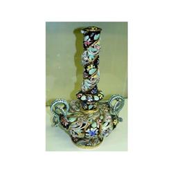 19c Italian Majolica 2 Handle Vase Italy #2046767