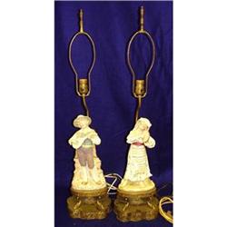Italian or French Figural Lamps Boy Girl Gypsy #2046784
