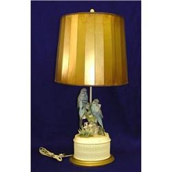 Exotic Parrots Parakeets Ceramic Figural Lamp #2046785