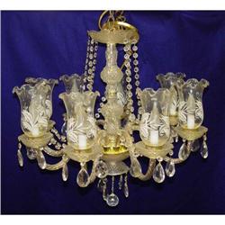 Brass Crystal 8 Arm Chandelier Fixture Lamp #2046787