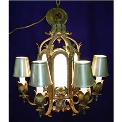 Painted Bronze Floral Chandelier Fixture Lamp #2046789