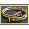 Image 1 : VICTORIAN 18K GOLD SNAKE SCALE AND TURQUOISE #2046832