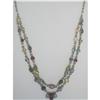 Image 1 : Multi Gemstone & Silver Double Strand Necklace #2056567