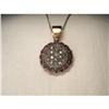 Image 1 : 18K Pink Rose Gold Diamond Ruby Pendant #2056954