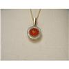 Image 1 : 14K 2-Tone Red Onyx Diamond Filigree Pendant #2056992