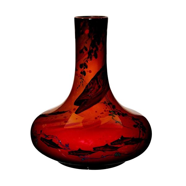Royal Doulton Charles Noke Flambe Vase, Underwater Scene