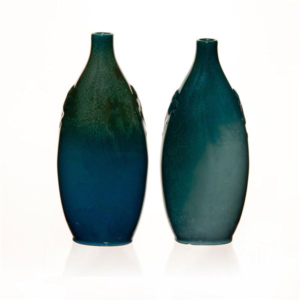 Pair of Royal Doulton Titanian Miniature Porcelain Vases