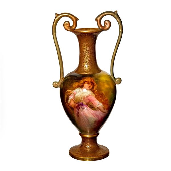 Doulton Burslem Leslie Johnson Vase, Girl In Garden